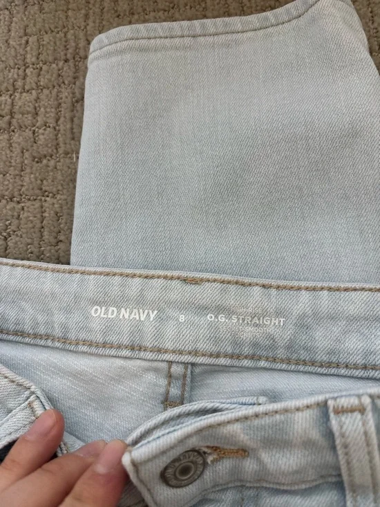 Old Navy Light Blue Straight Leg Jeans - Picture 2 of 2